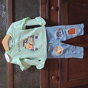 Girls NWT Fall,Thanksgiving Outfit,  6-12 Months,